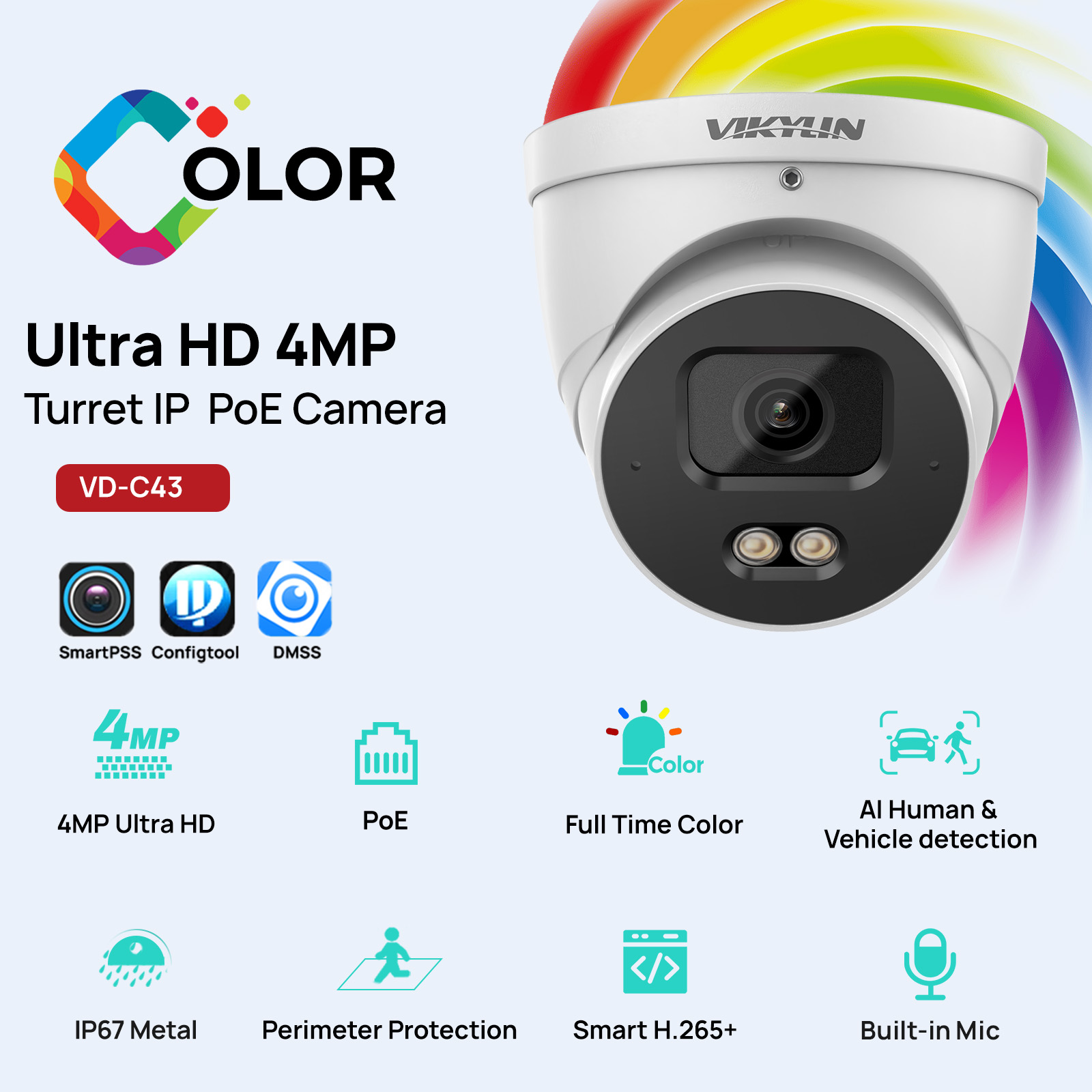 Smart Home Login - VIKYLIN 4MP Full Color IP Security