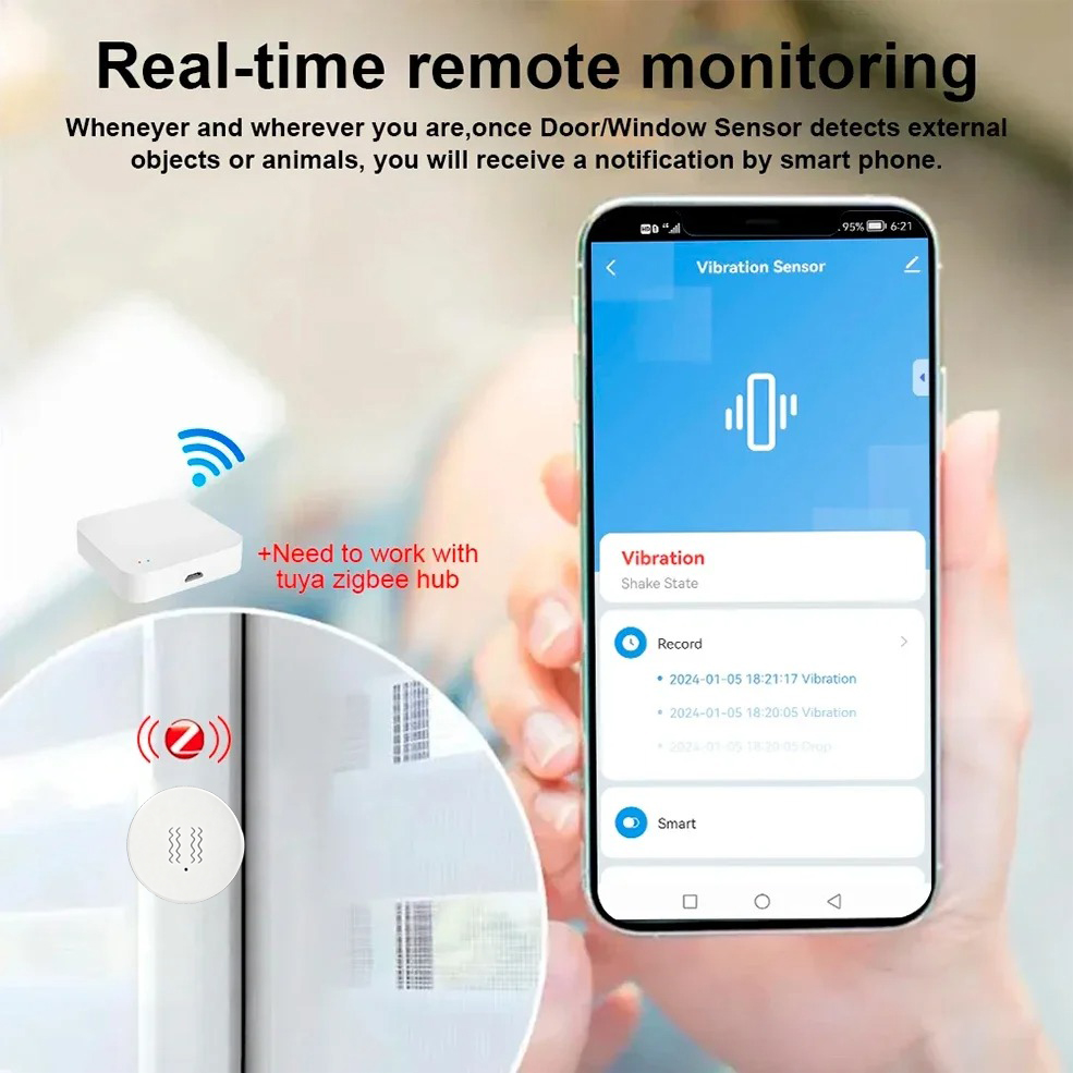 Tuya Zigbee Smart Vibration Se - Zigbee Motion Sensor review and price